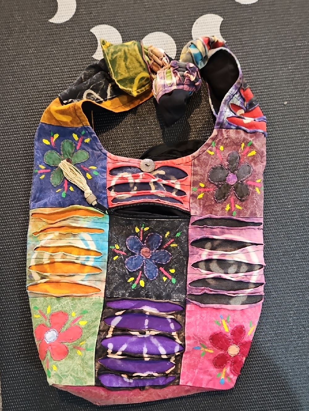 Bohemian Patchwork Floral Shoulder Bag - Multicolor